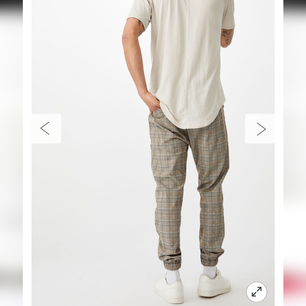 Drake Men's Plaid Jogger Pants - Brown and Gray - Picture 3 of 10